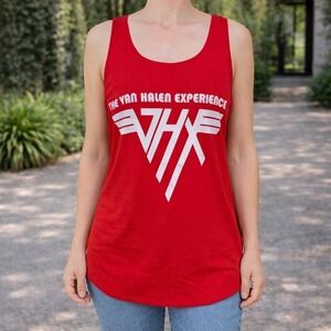 Red Van Halen Experience Tank Top Women's XL Music Concert Rock Band Racerback